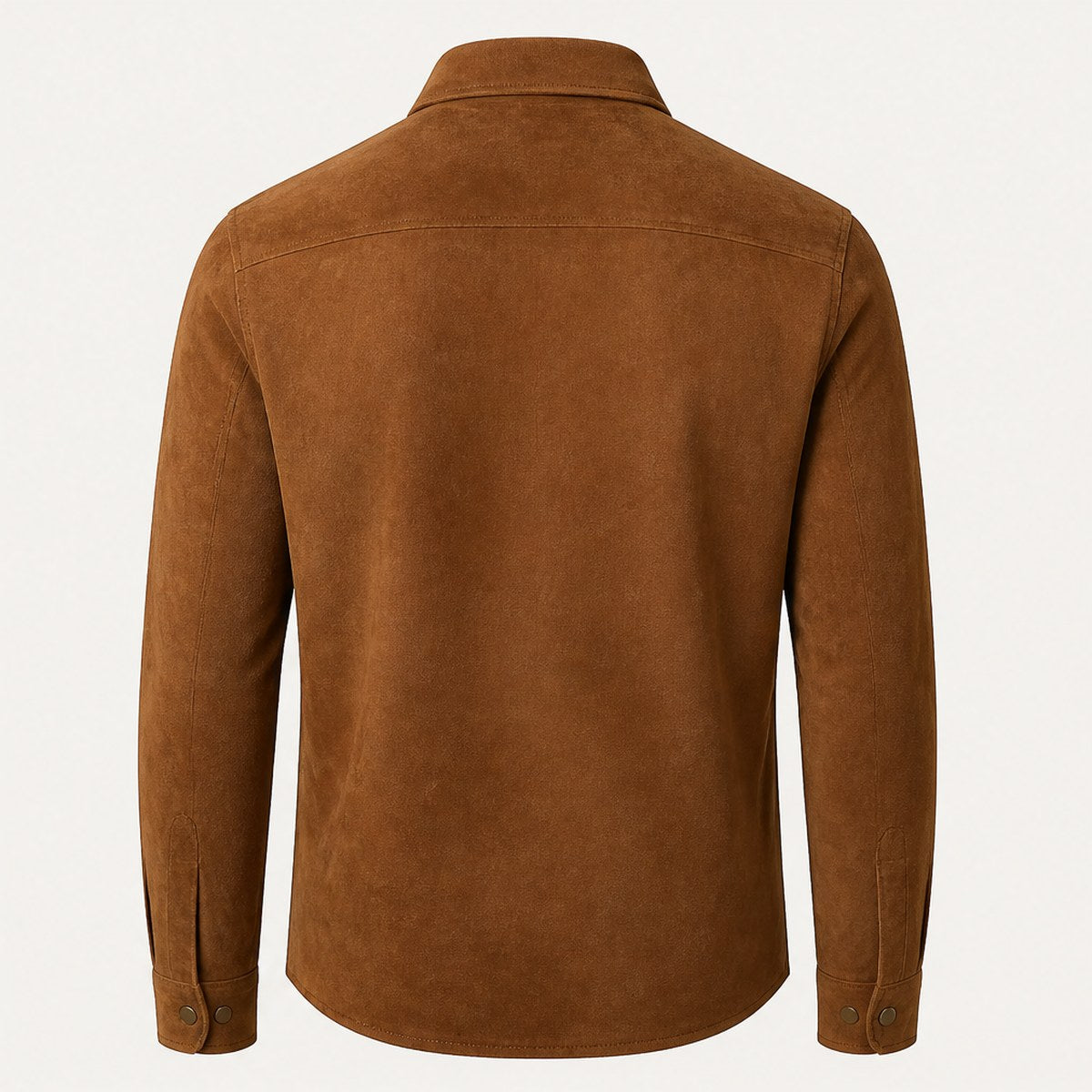 Alba Suede Shirt Jacket — Tobacco