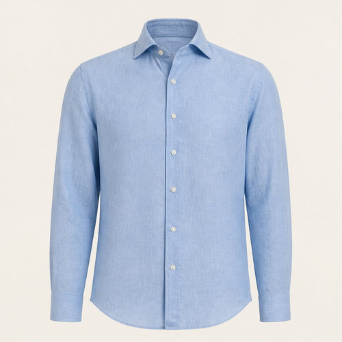 Amalfi Linen Shirt — Sky Blue