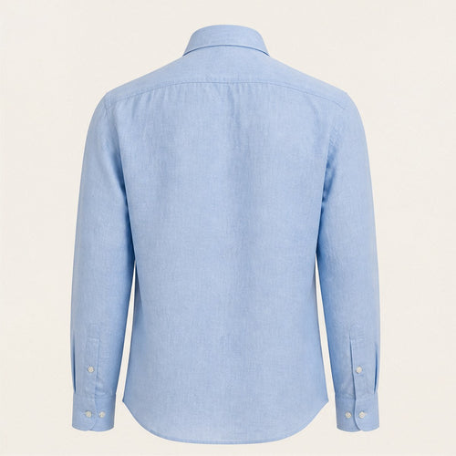 Amalfi Linen Shirt — Sky Blue