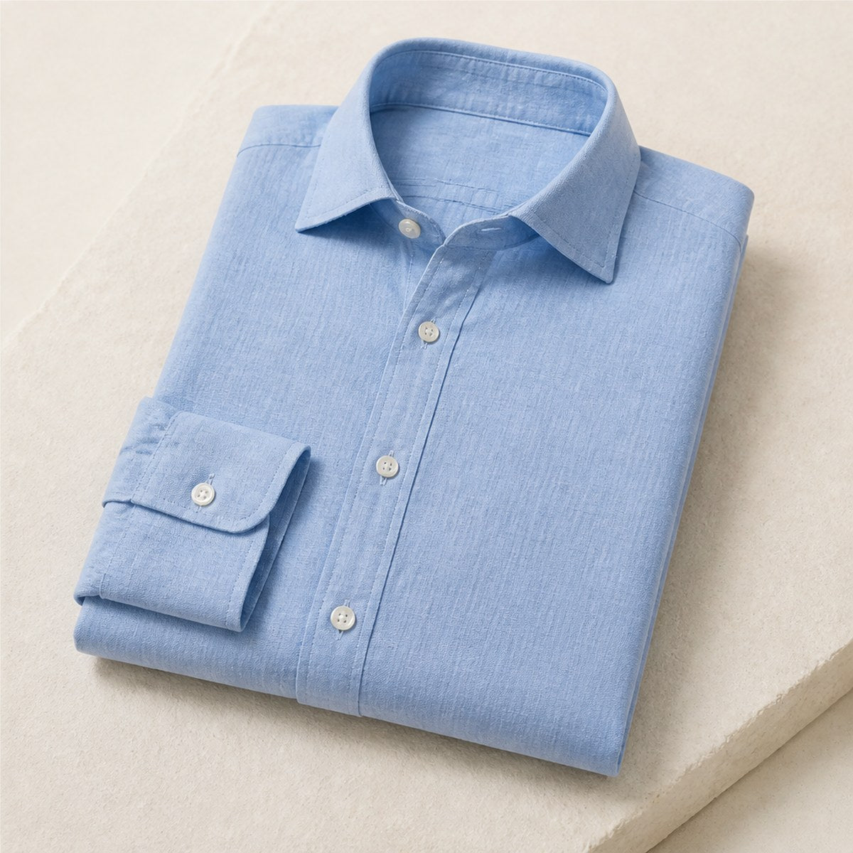 Amalfi Linen Shirt — Sky Blue