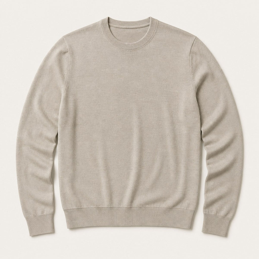 Assisi Cotton Crew — Stone
