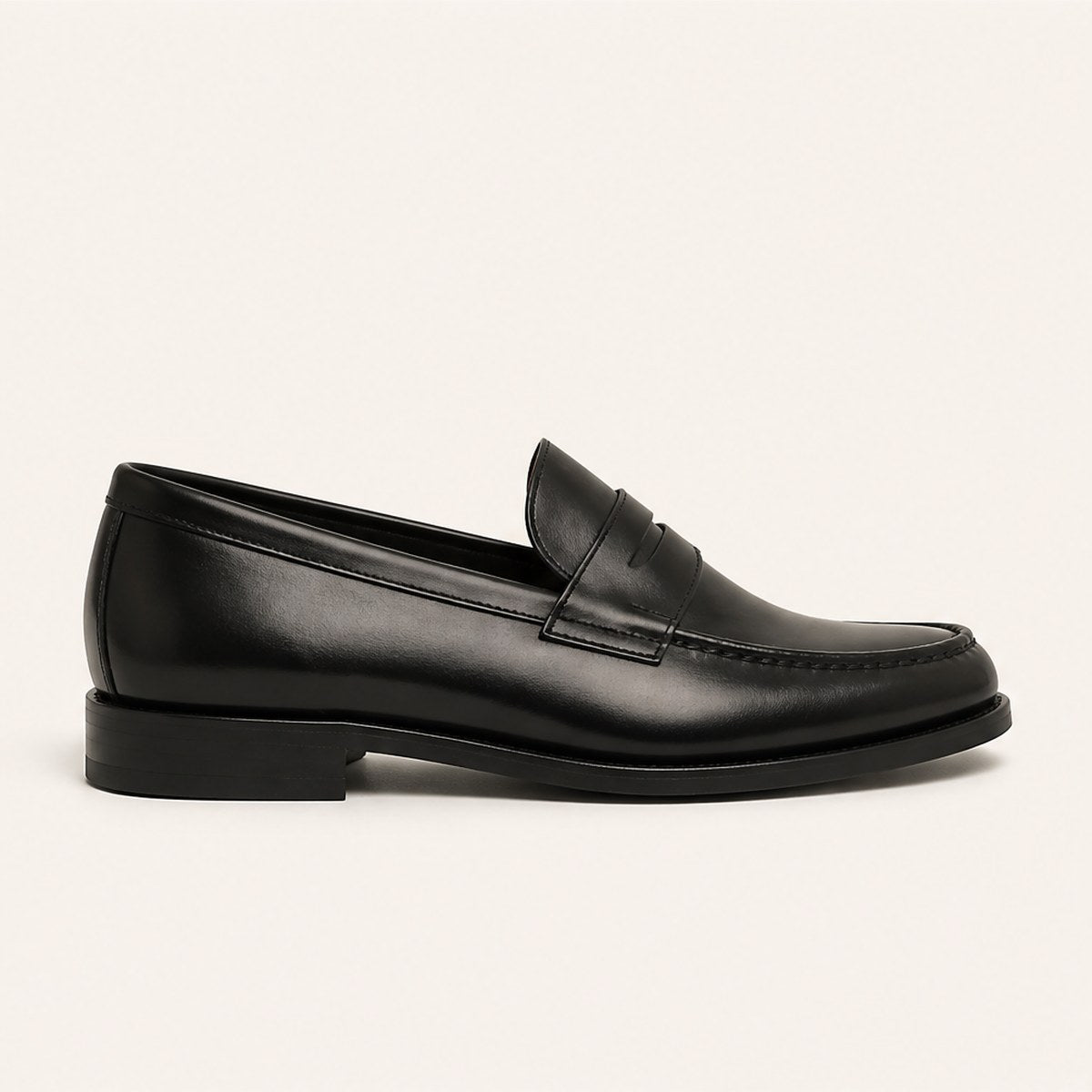 Brenta Leather Loafers — Black