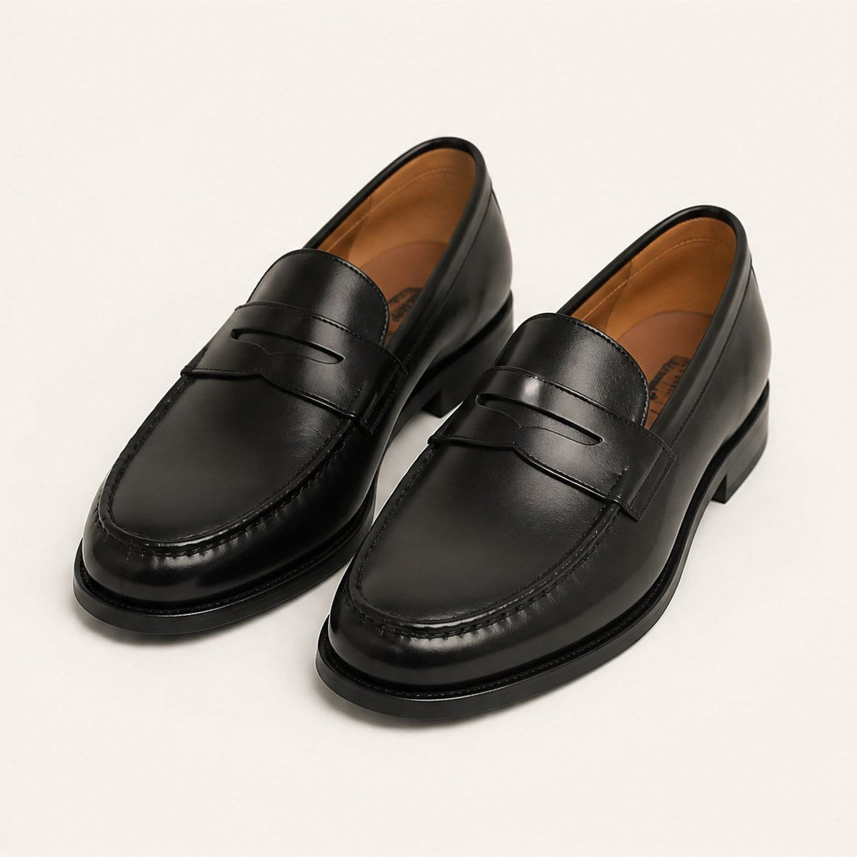 Brenta Leather Loafers — Black