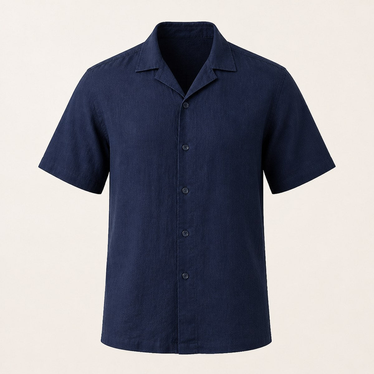 Capri Camp Collar Shirt — Navy