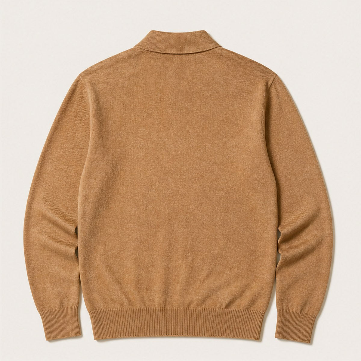 Como Long Sleeve Knit Polo — Camel