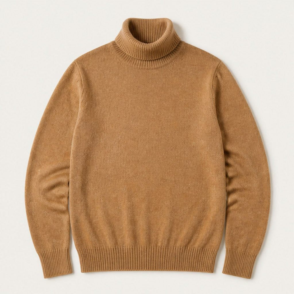 Cortina Cashmere Roll Neck — Camel