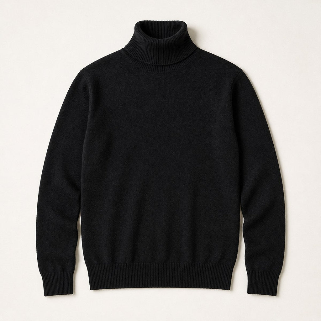 Cortina Cashmere Roll Neck — Black