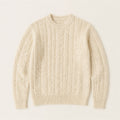 Genova Cable Knit Crew — Ecru
