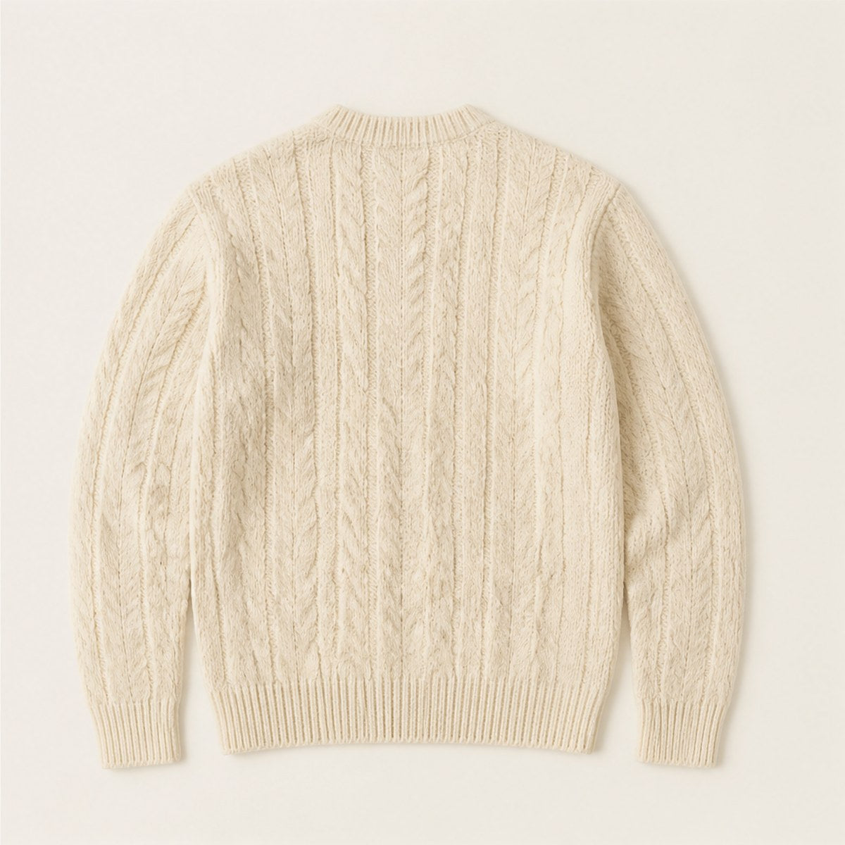 Genova Cable Knit Crew — Ecru