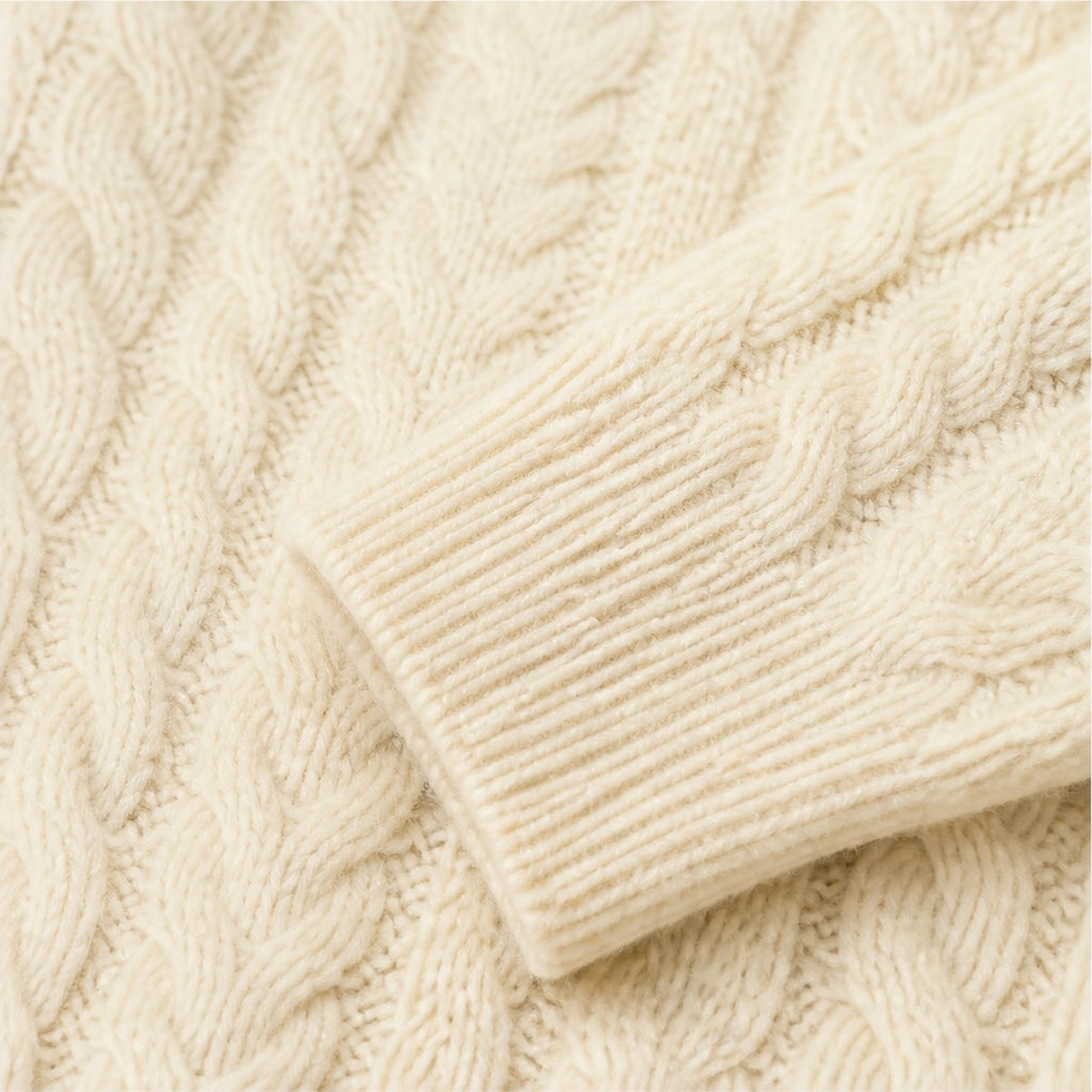 Genova Cable Knit Crew — Ecru