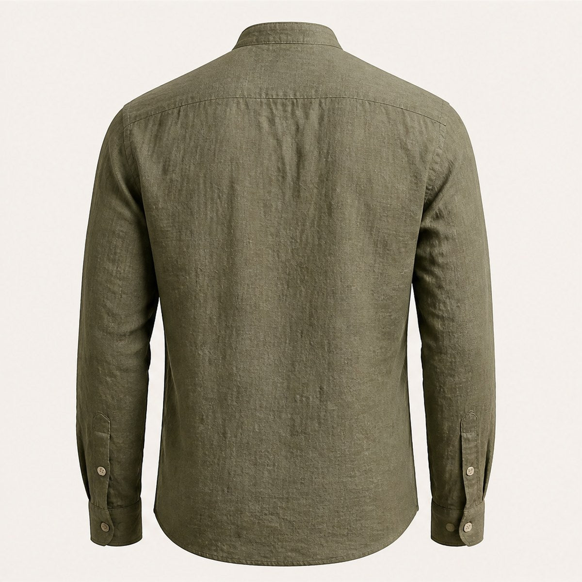Lucca Band Collar Shirt — Olive