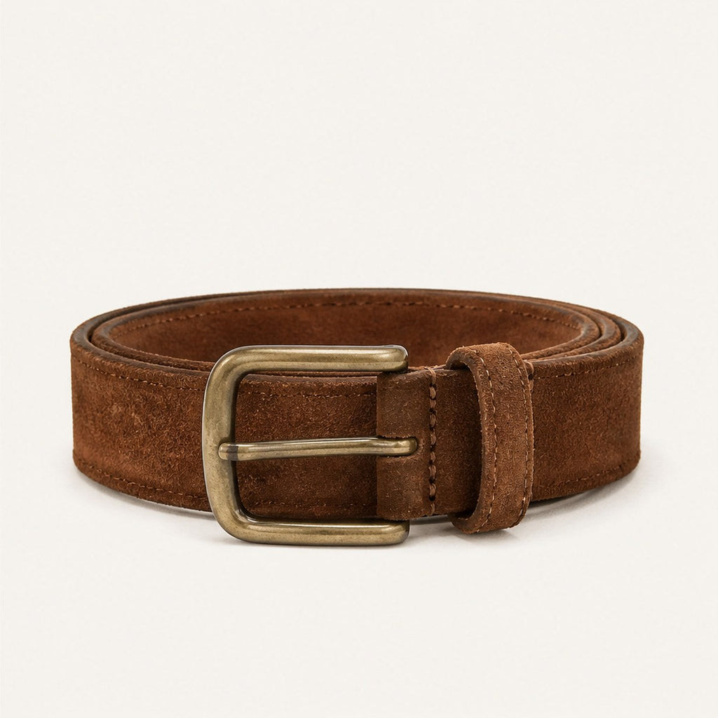 Ostia Suede Belt — Tobacco