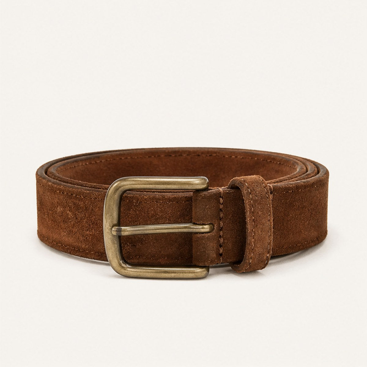 Ostia Suede Belt — Tobacco