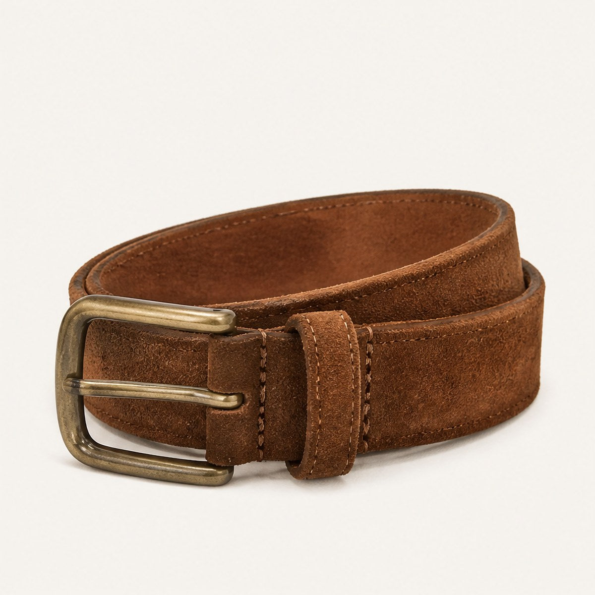 Ostia Suede Belt — Tobacco