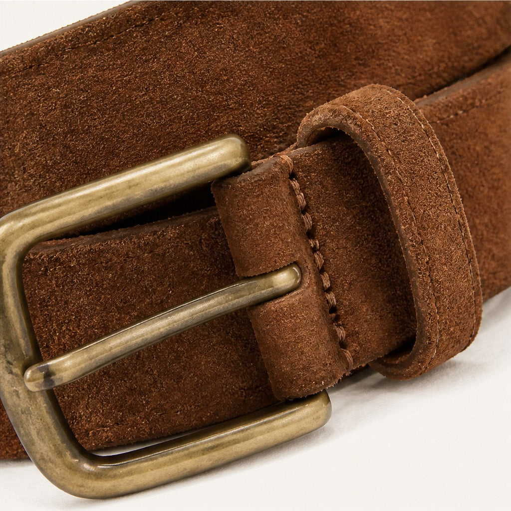Ostia Suede Belt — Tobacco