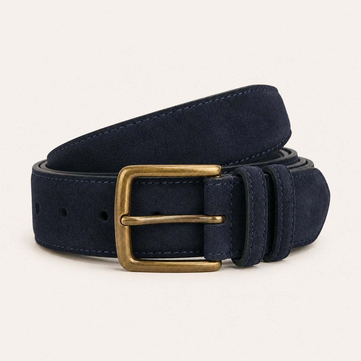 Ostia Suede Belt — Navy