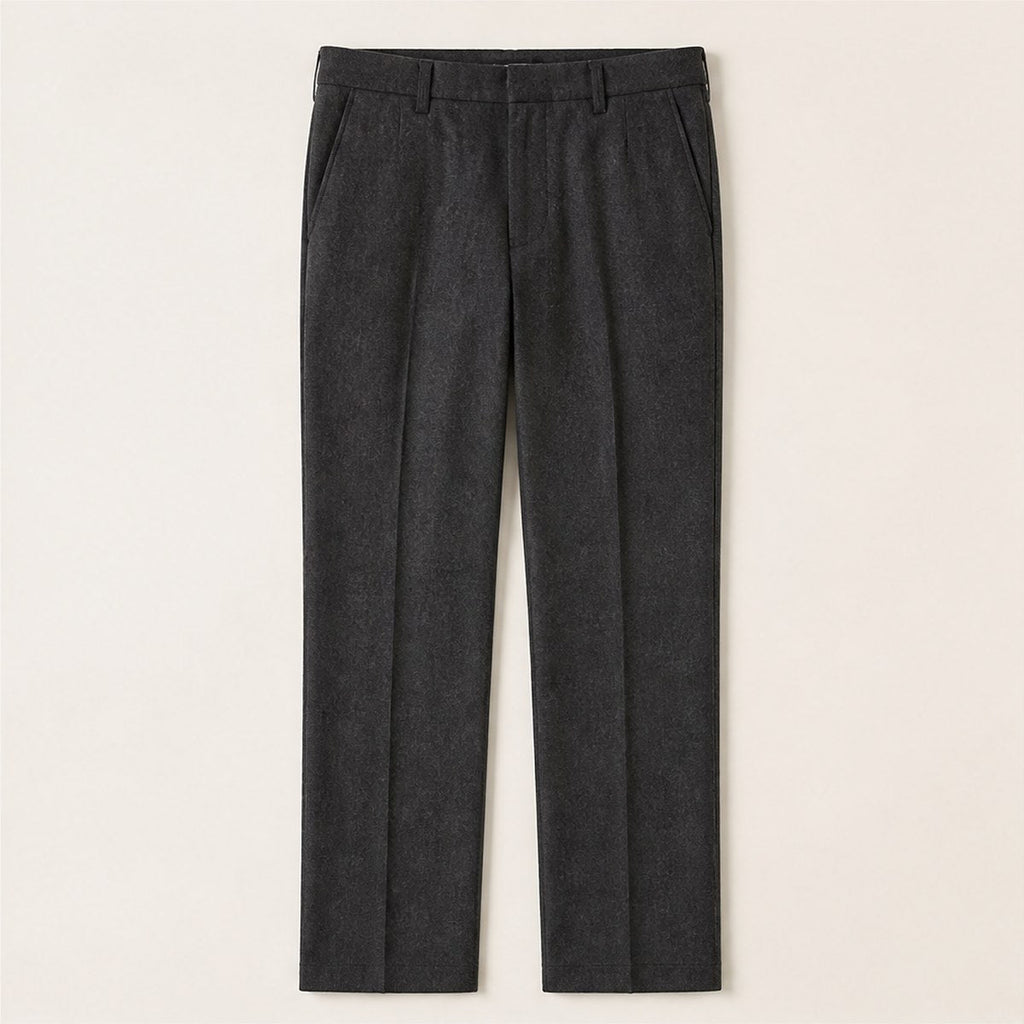 Palermo Wool Flannel Trousers — Charcoal