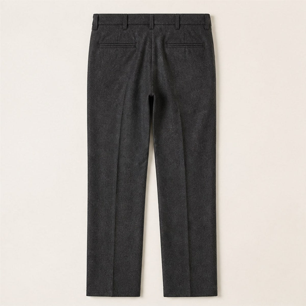Palermo Wool Flannel Trousers — Charcoal