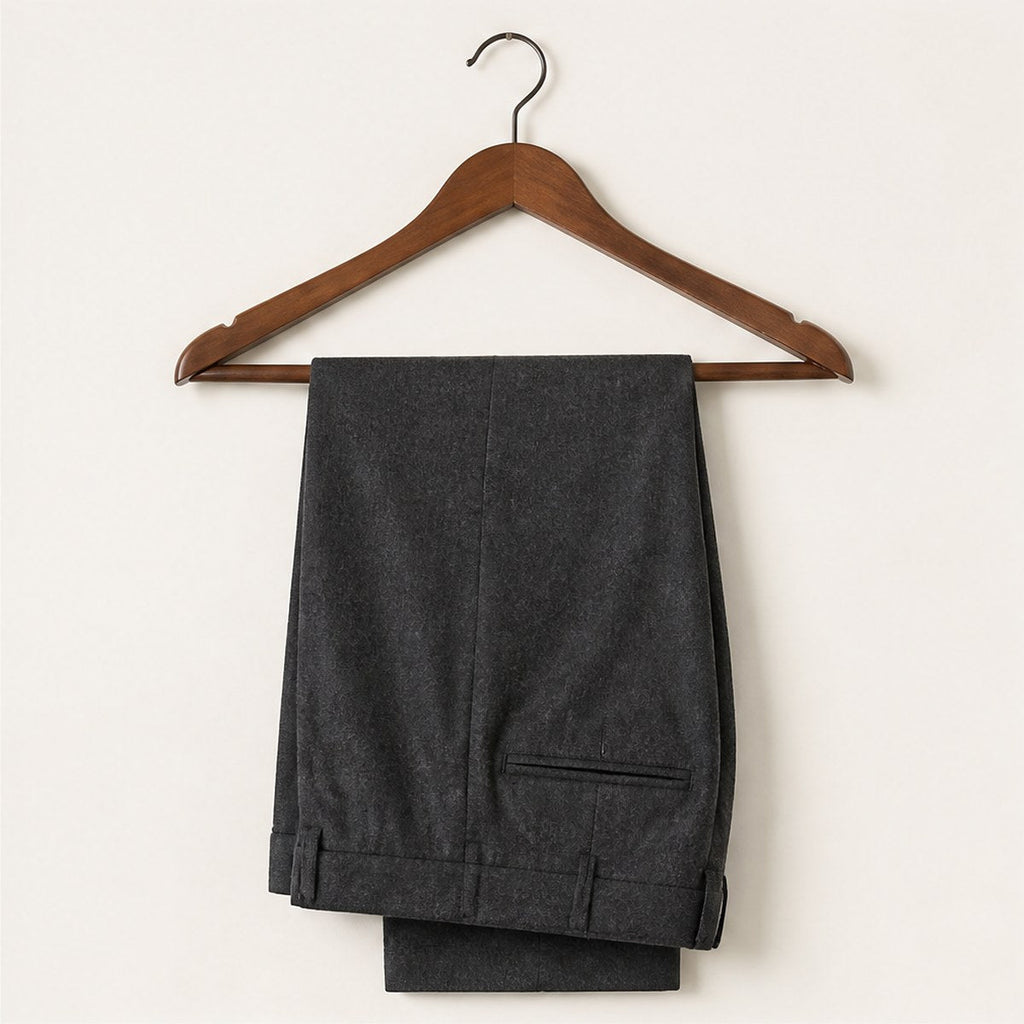 Palermo Wool Flannel Trousers — Charcoal