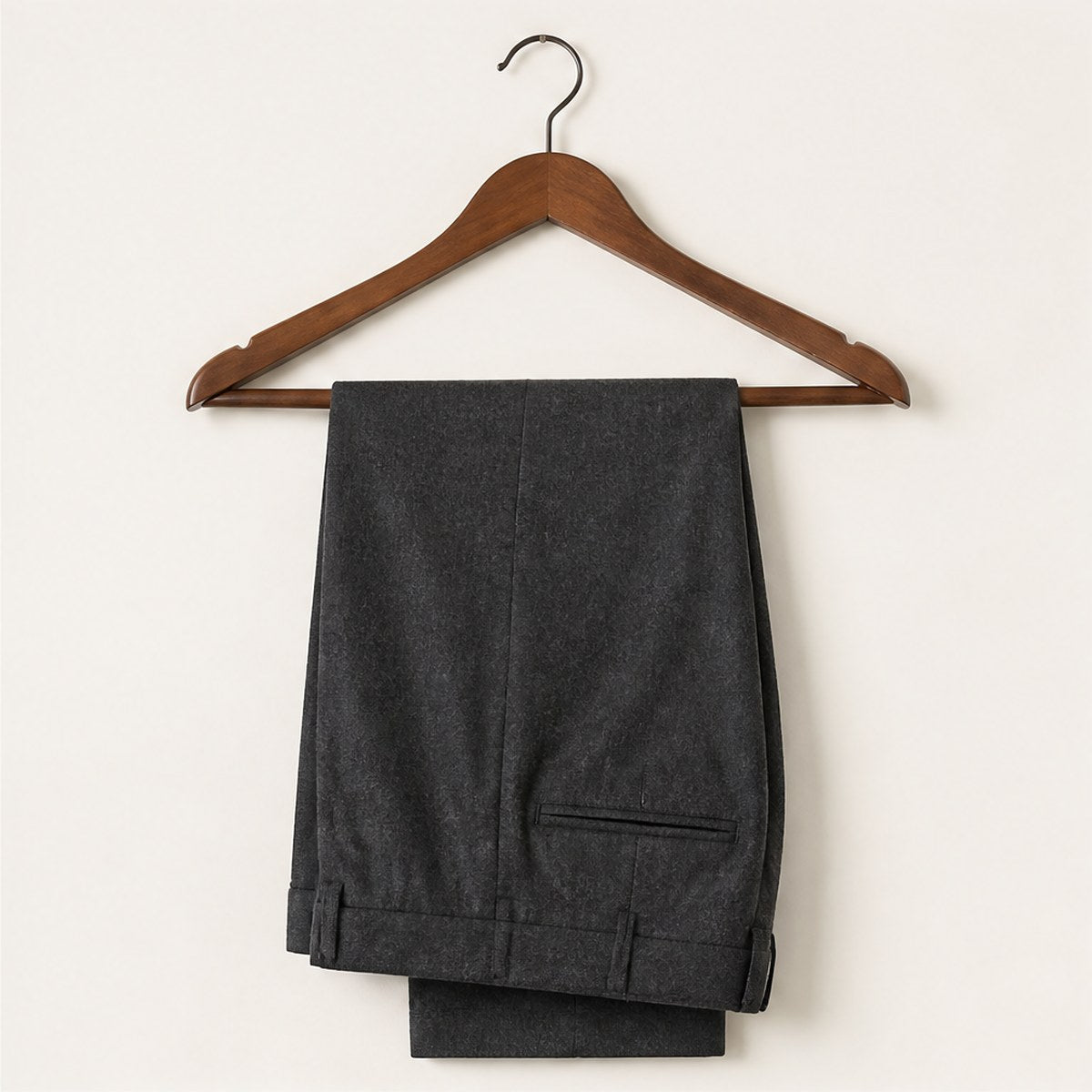 Palermo Wool Flannel Trousers — Charcoal