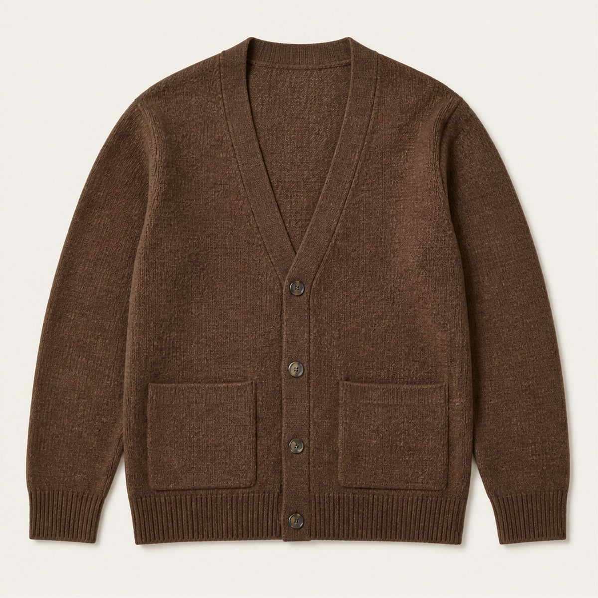 Pisa Merino Cardigan — Brown