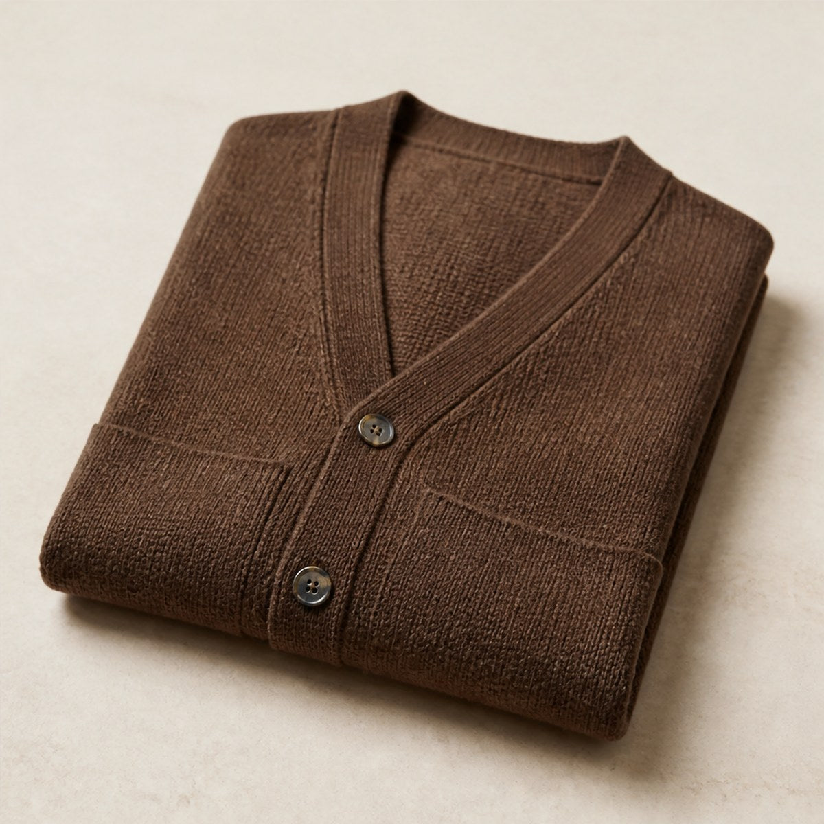Pisa Merino Cardigan — Brown