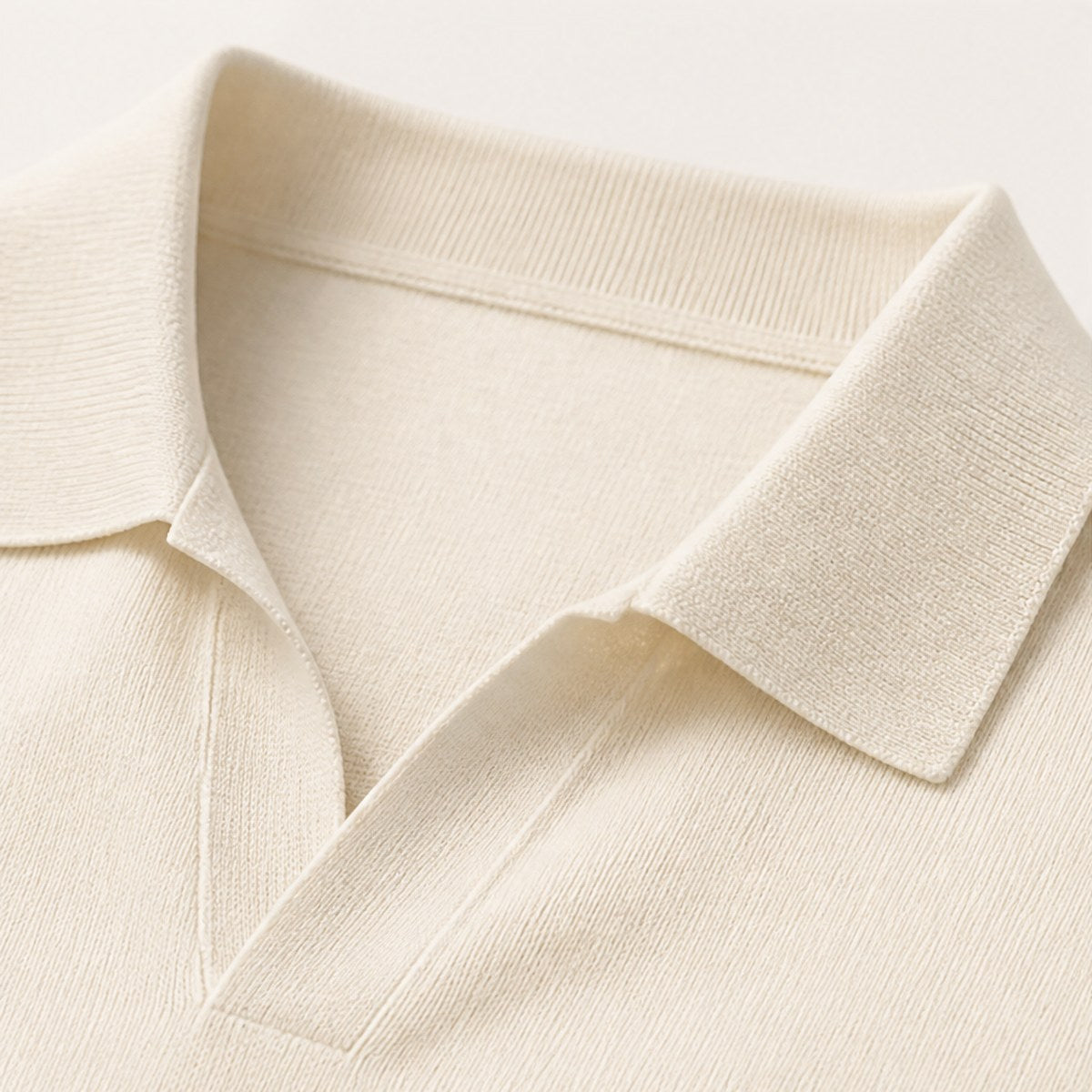 Siena Knit Polo — Cream