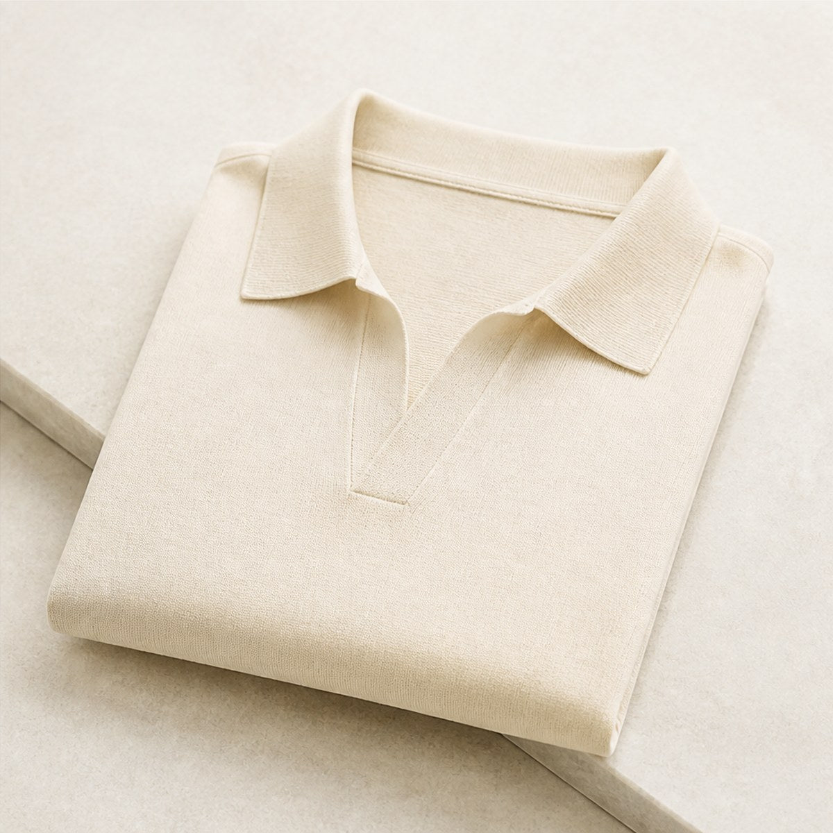 Siena Knit Polo — Cream