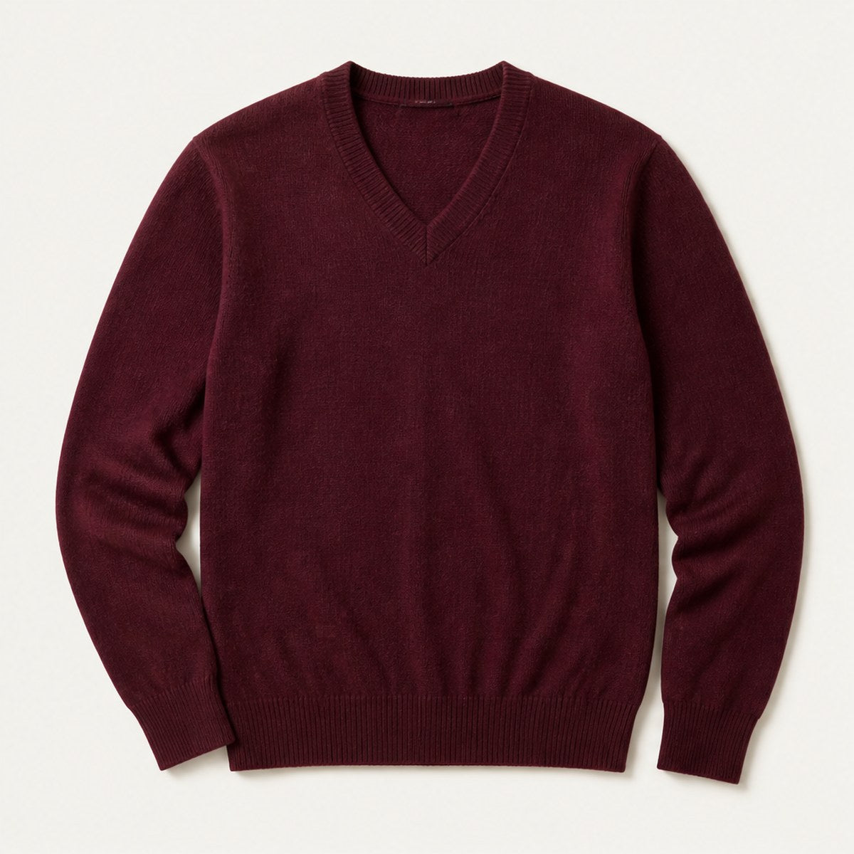 Trento Cashmere V-Neck — Burgundy