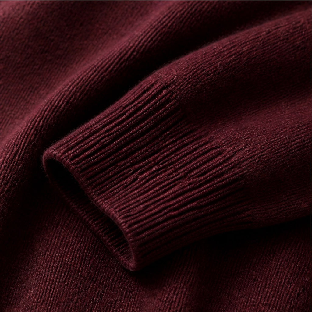 Trento Cashmere V-Neck — Burgundy