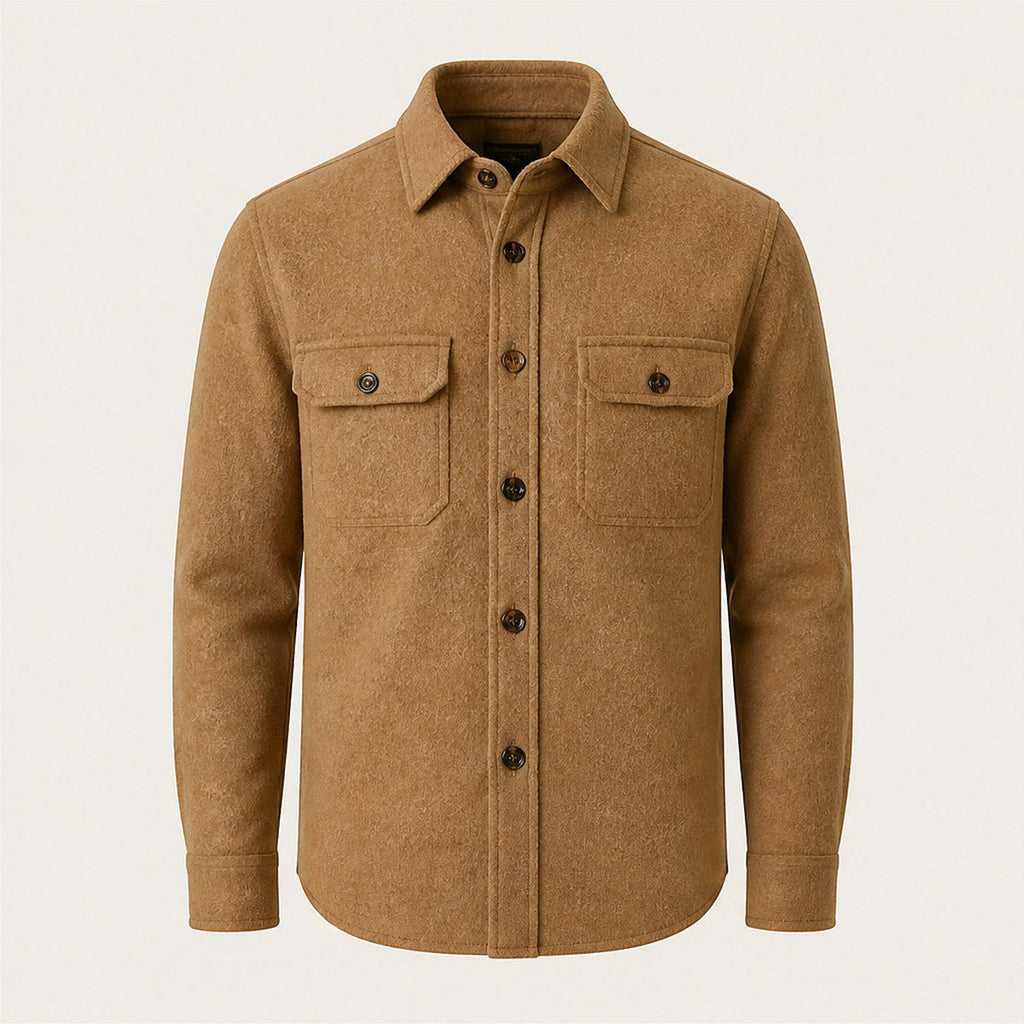 Verona Wool Overshirt — Camel