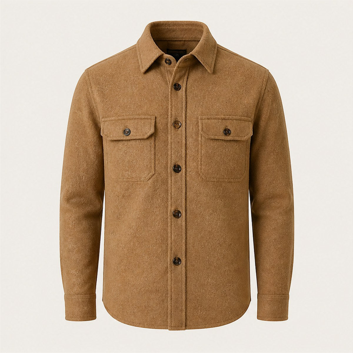 Verona Wool Overshirt — Camel