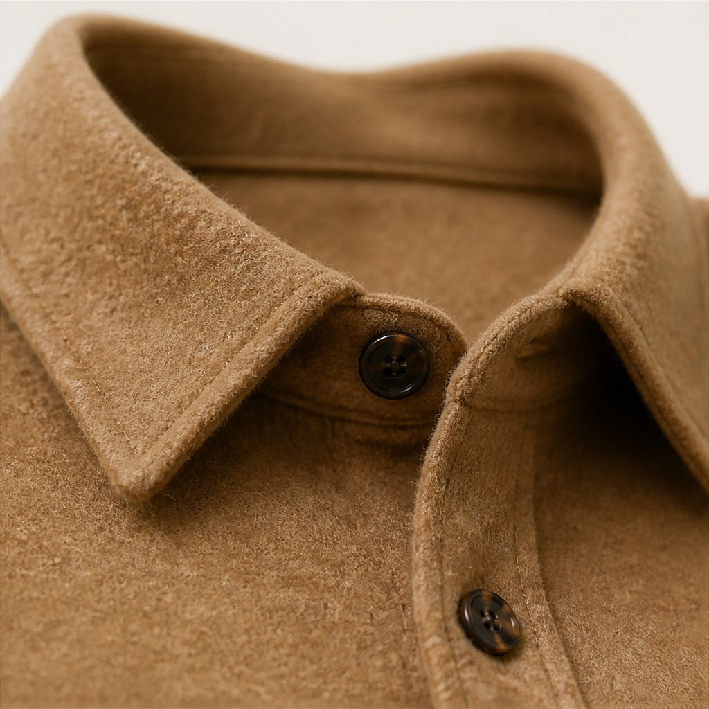 Verona Wool Overshirt — Camel