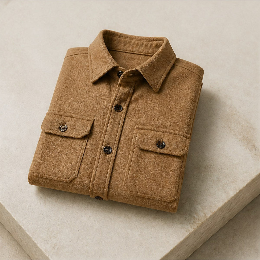 Verona Wool Overshirt — Camel