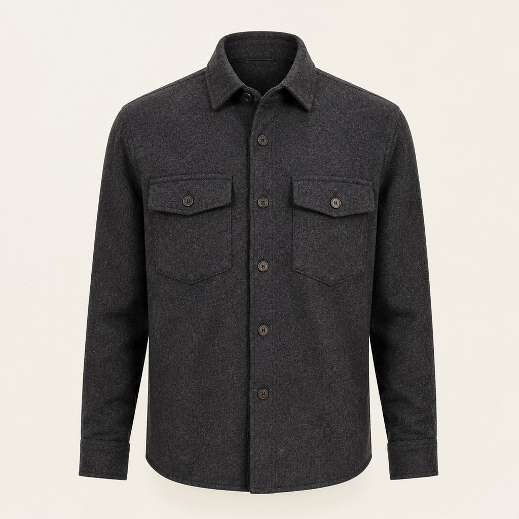 Verona Wool Overshirt — Charcoal