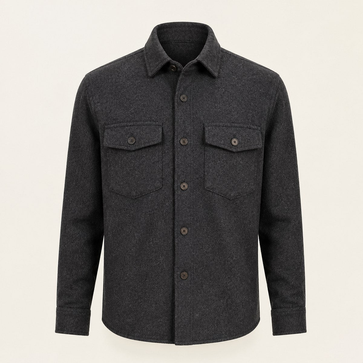 Verona Wool Overshirt — Charcoal